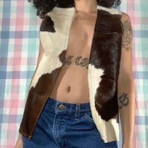 Genuine cow hide vest